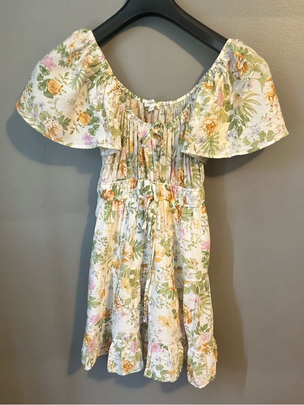 Blu Pepper Puff-Sleeve Floral Mini Dress - Small
